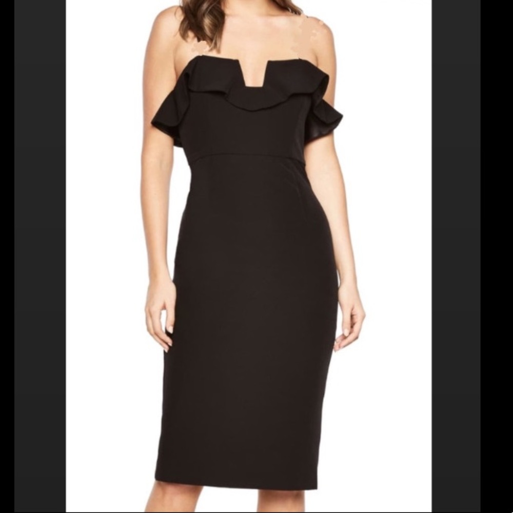 Ruffled sheath dress